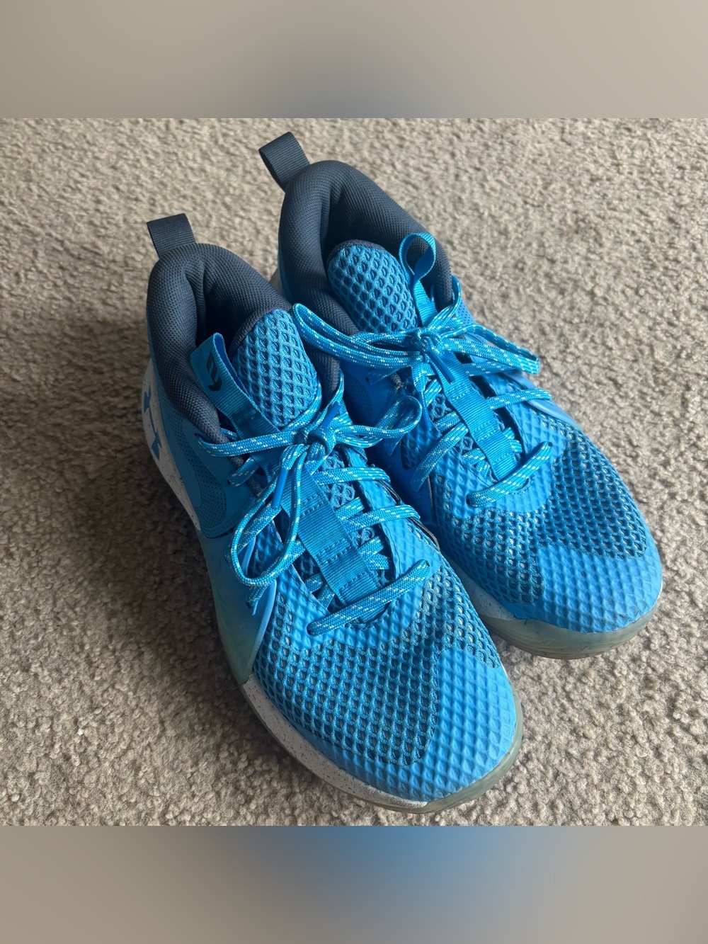Under Armour Embiid One Basketball Shoes Viral Blue Mens 10 HOVR Sneaker
